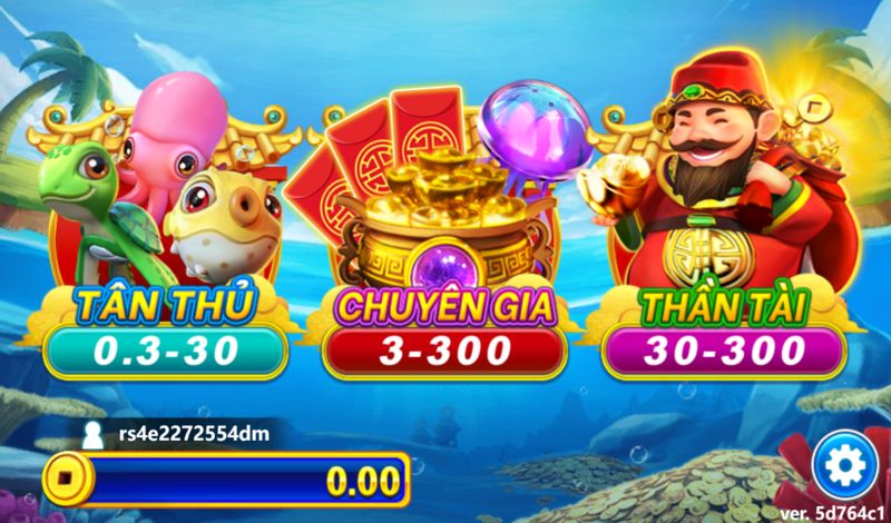 Các phòng cược trong game JDB Bắn cá Thần Tài 33Win