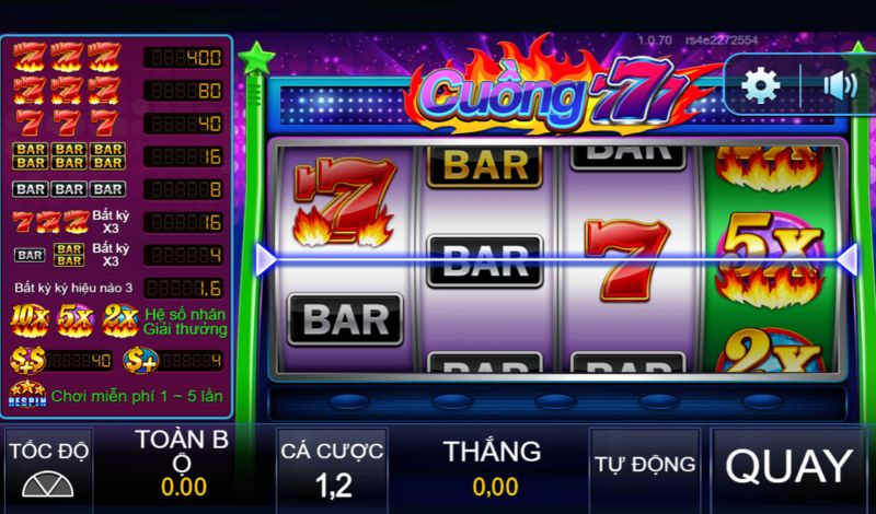 Hệ thống Crazy 777 33Win với phong cách chơi cực hot