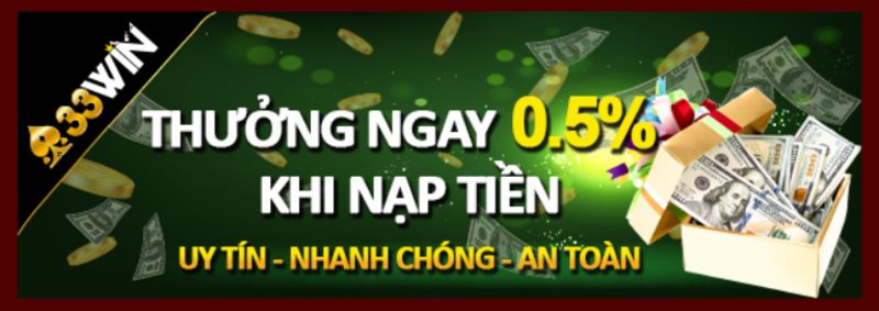 Khuyến mãi 33Win nhận thêm tiền cược